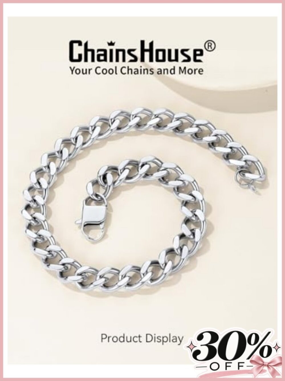Chunky Cuban Link Chain Necklace 316L Stainless Steel Gold - Picture 2 of 6